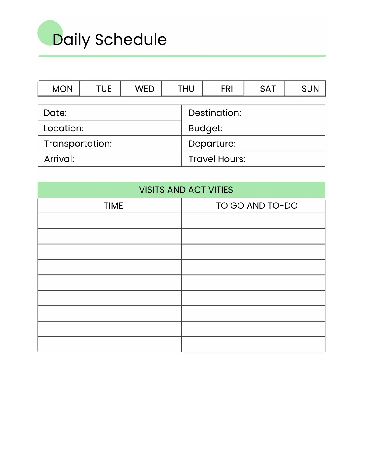 Free Backpacking Travel Planner Template to Edit Online