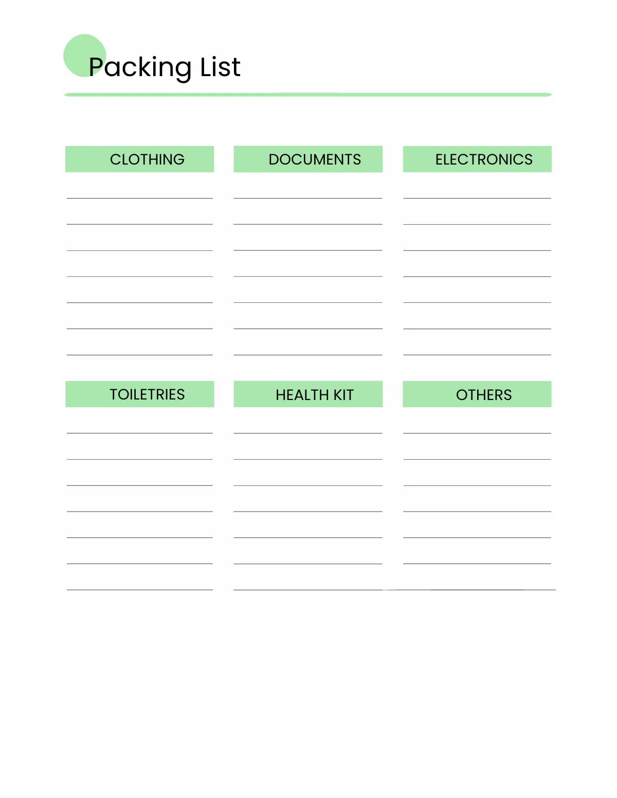 Free Backpacking Travel Planner Template to Edit Online