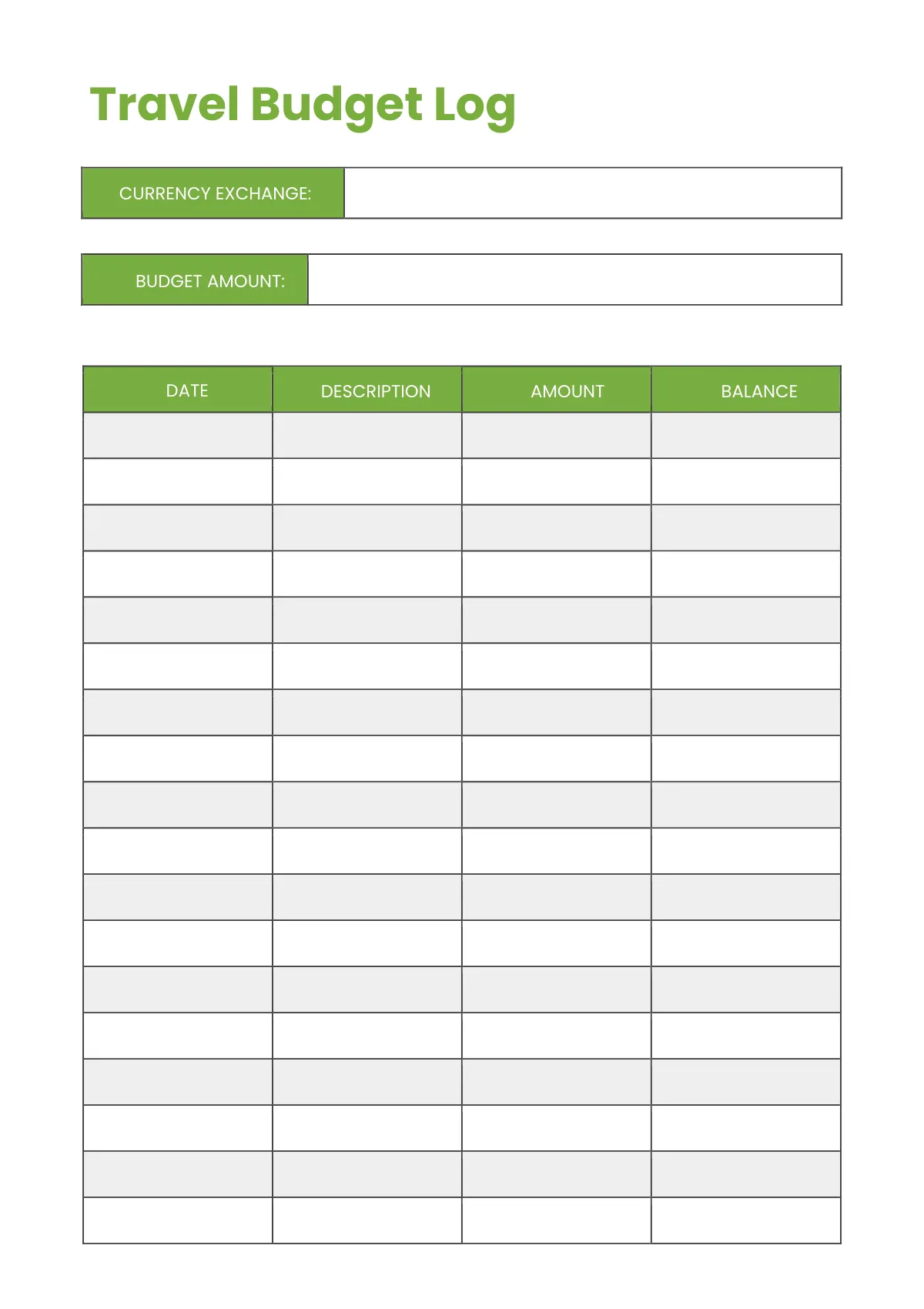 Free Simple Travel Planner Template to Edit Online