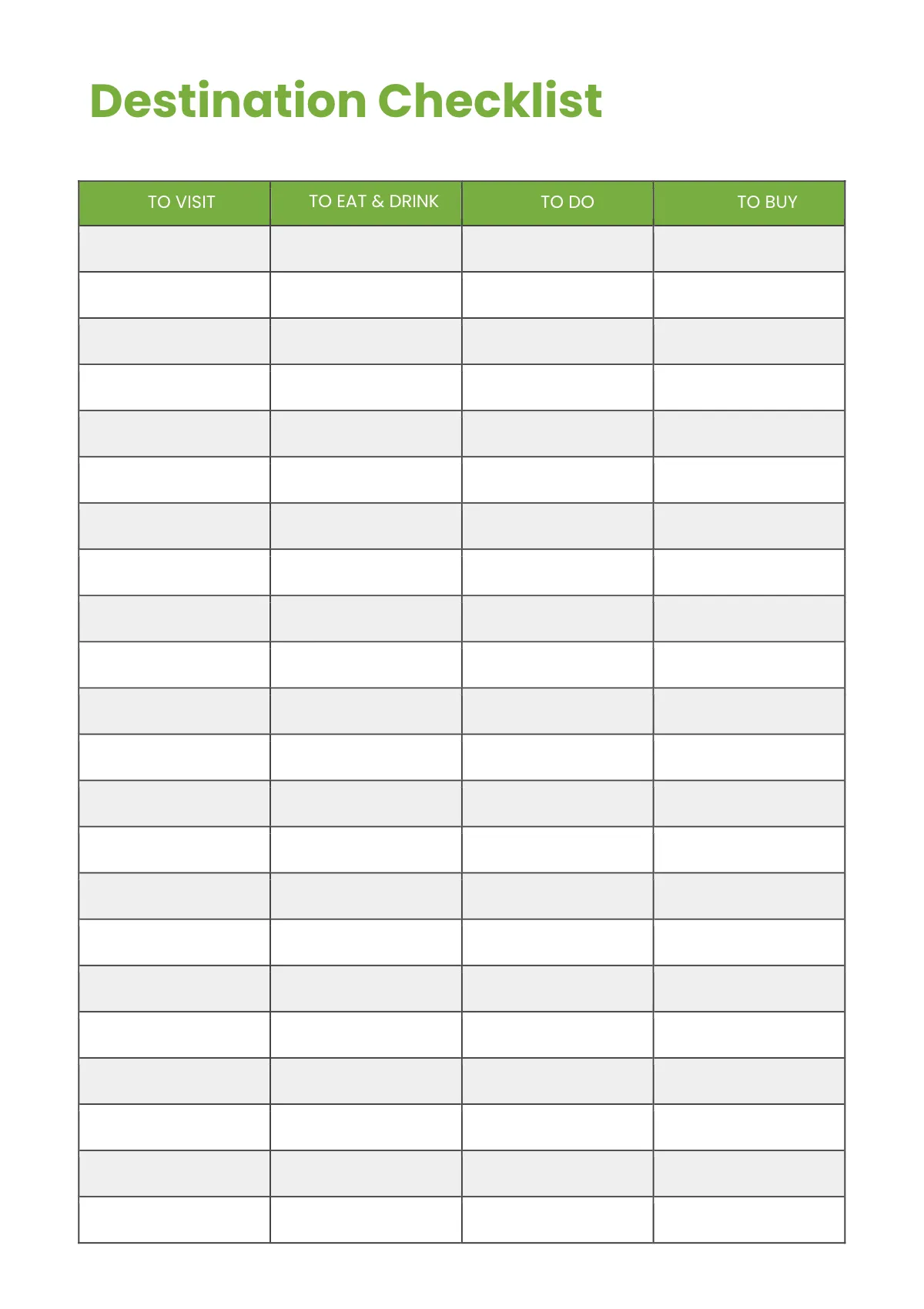Free Simple Travel Planner Template to Edit Online