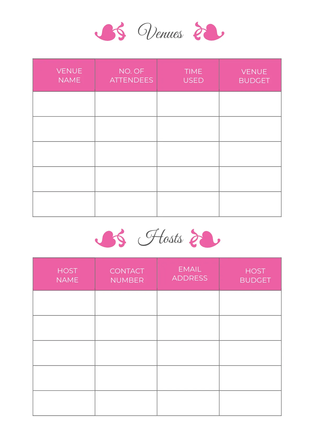 Free Basic Wedding Planner Template to Edit Online