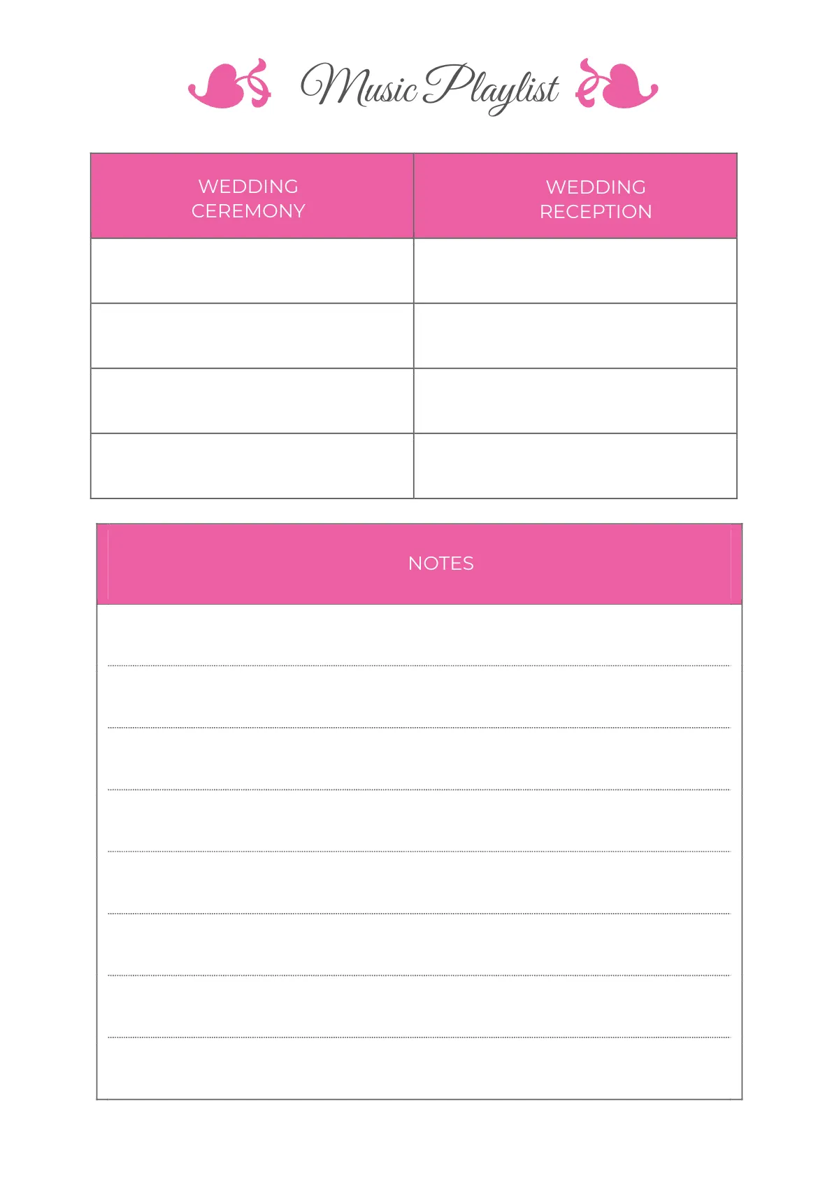Free Basic Wedding Planner Template to Edit Online