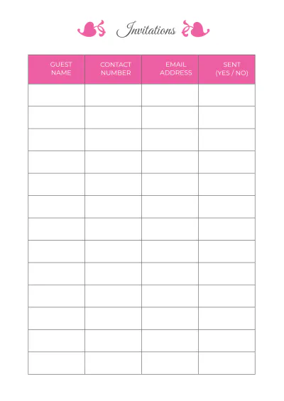 Free Basic Wedding Planner Template to Edit Online