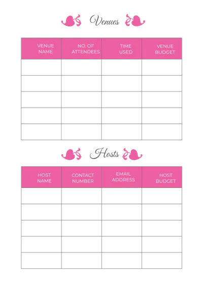 Free Basic Wedding Planner Template to Edit Online