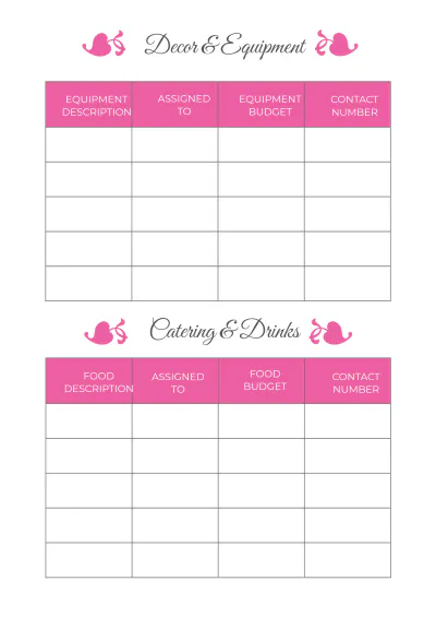 Free Basic Wedding Planner Template to Edit Online