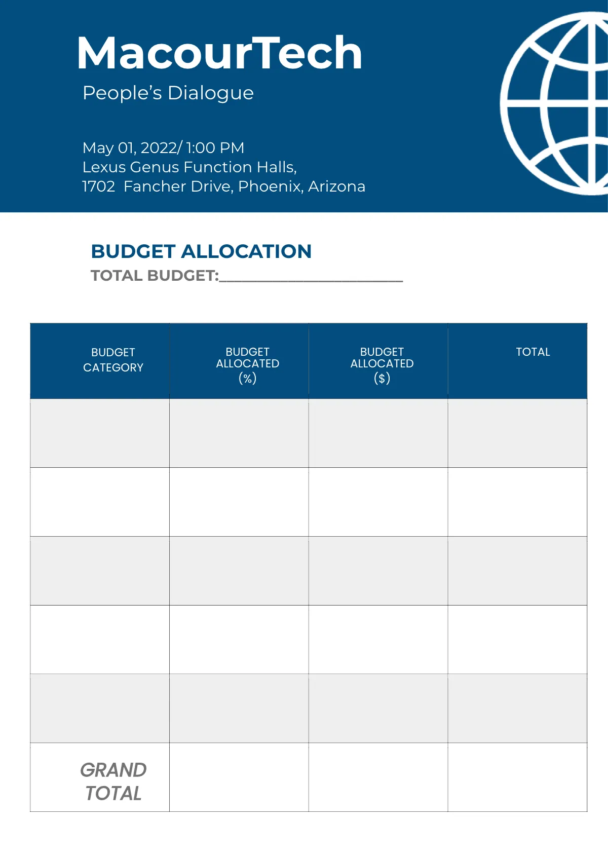 Free Basic Event Planner Template to Edit Online