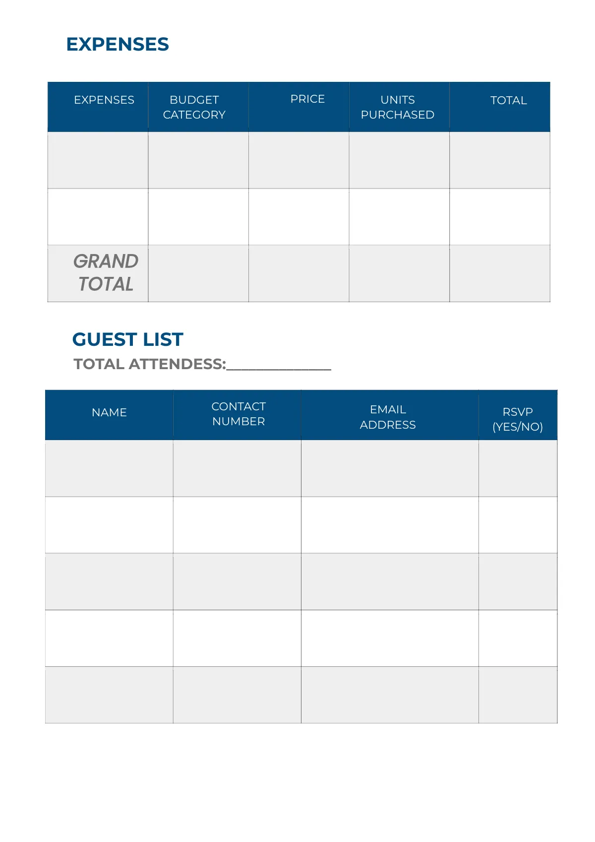 Free Basic Event Planner Template to Edit Online