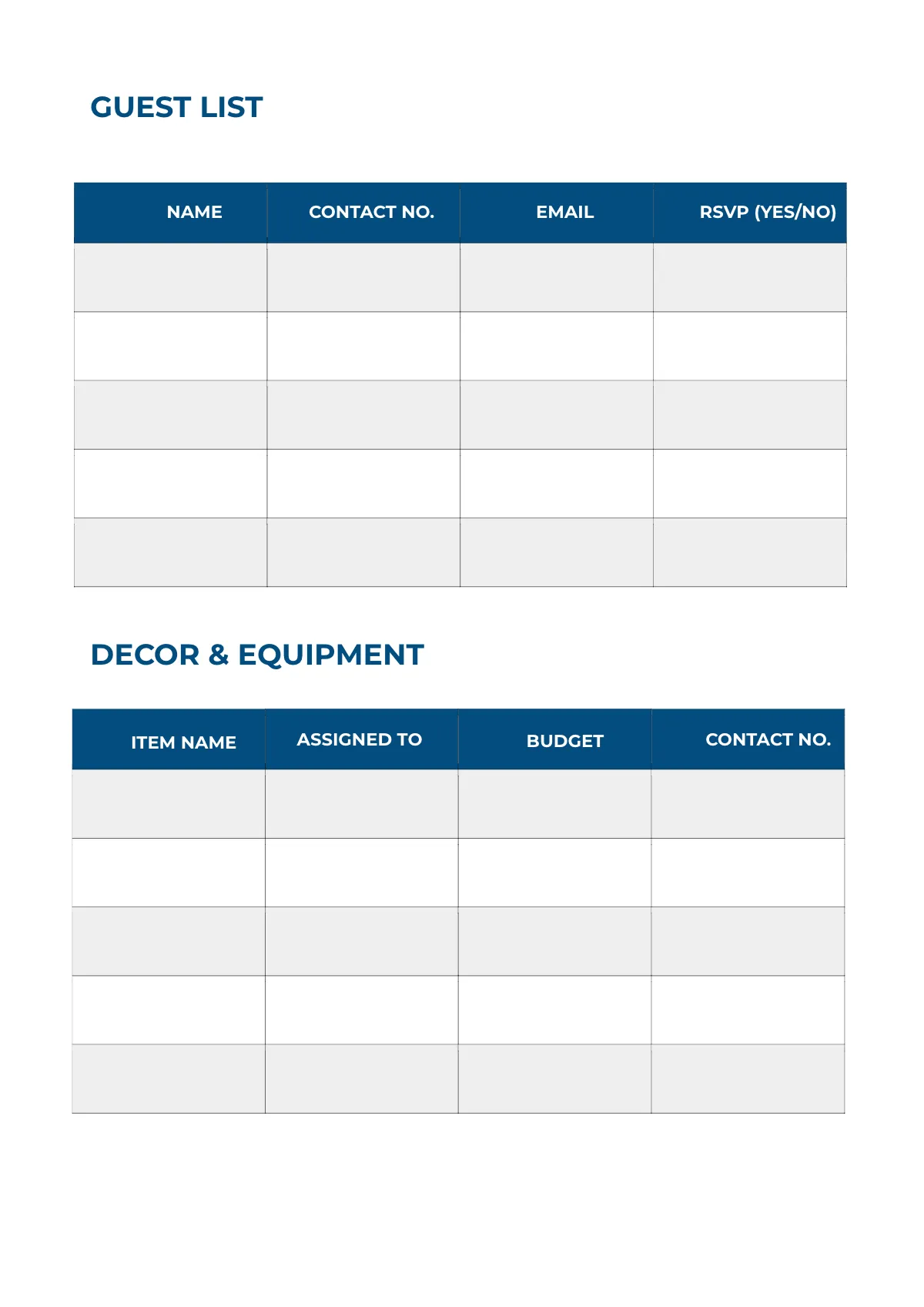Free Basic Event Planner Template to Edit Online