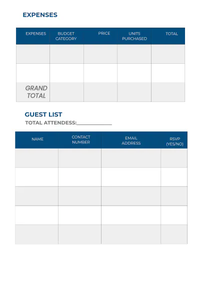 Free Basic Event Planner Template to Edit Online