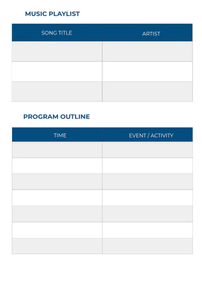 Free Basic Event Planner Template to Edit Online