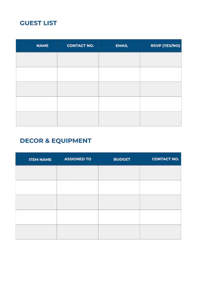 Free Basic Event Planner Template to Edit Online
