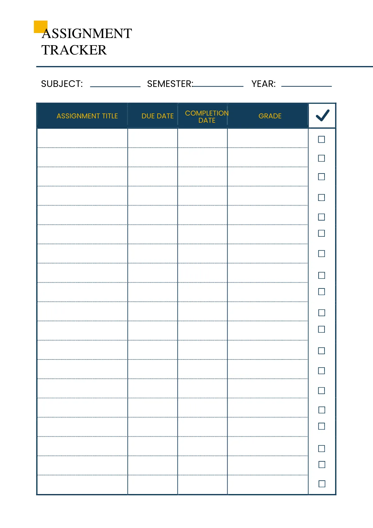 Free Blank College Planner Template to Edit Online