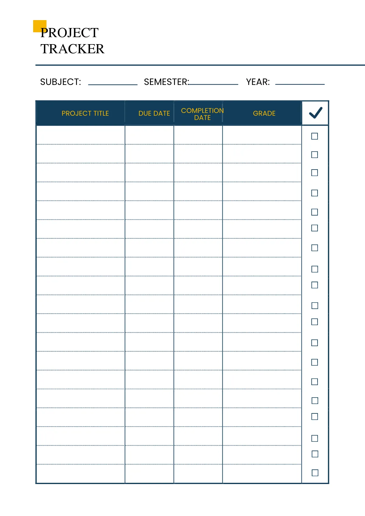 Free Blank College Planner Template to Edit Online
