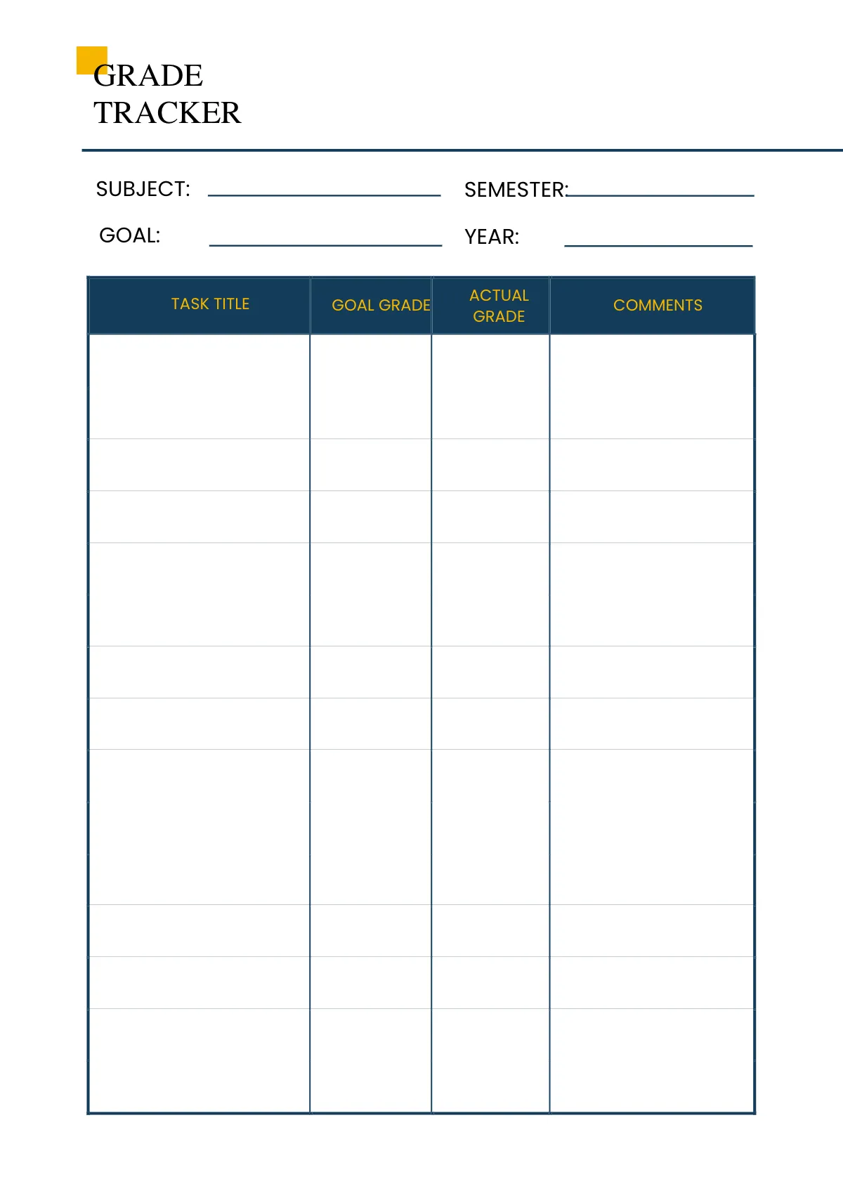 Free Blank College Planner Template to Edit Online
