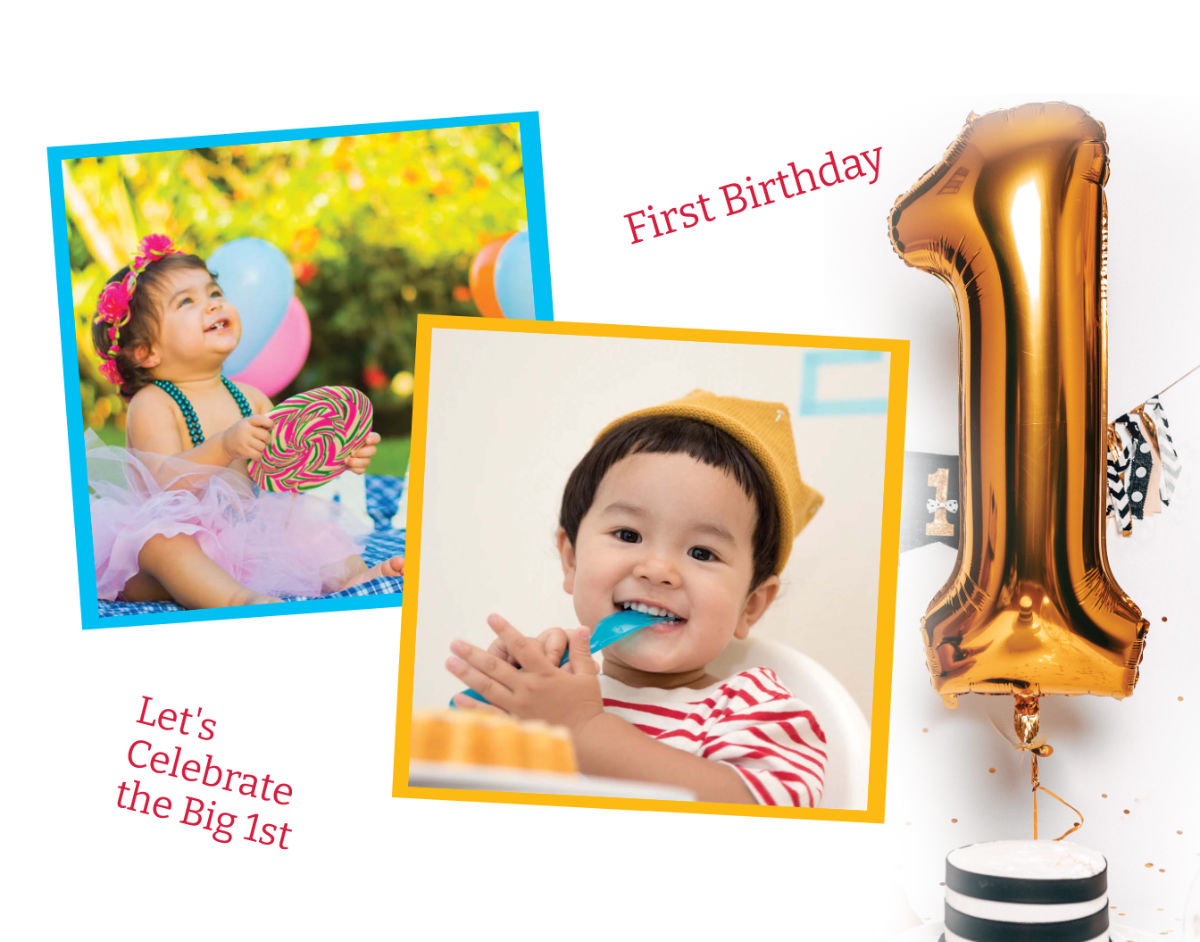 First Birthday Photo Frame Template