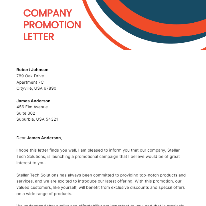 Company Promotion Letter Template