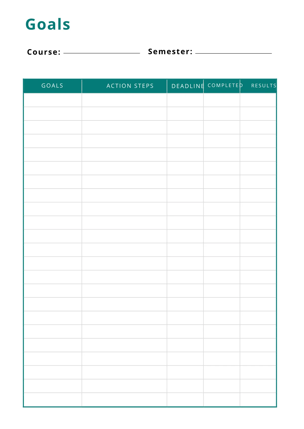 Free Printable Course Planner Template to Edit Online