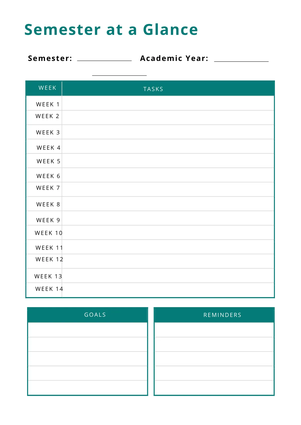 Free Printable Course Planner Template to Edit Online