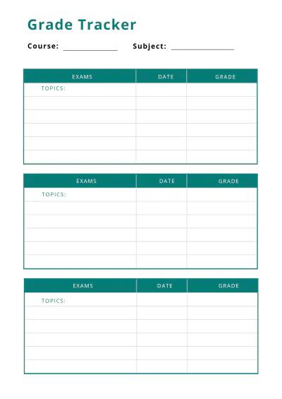Free Printable Course Planner Template to Edit Online