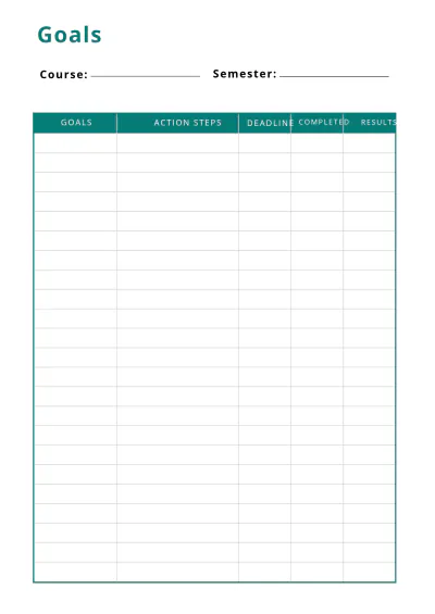 Free Printable Course Planner Template to Edit Online