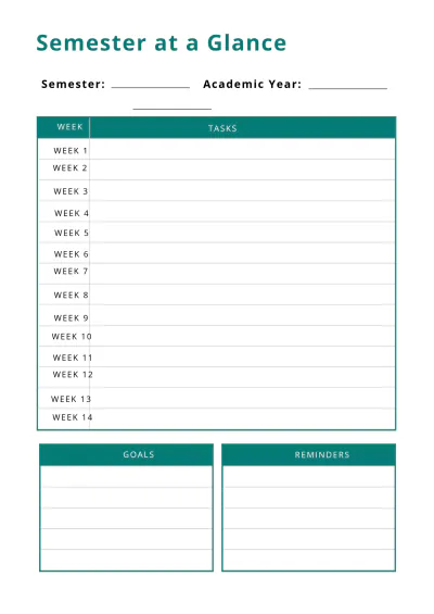 Free Printable Course Planner Template to Edit Online