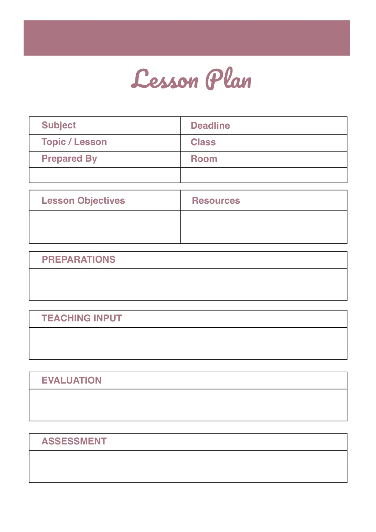 Free Editable Teacher Planner Template to Edit Online