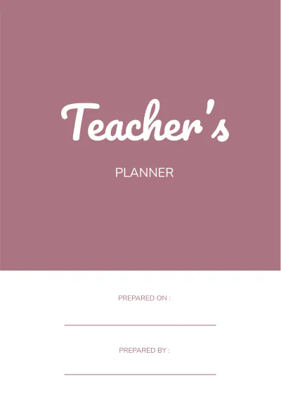 Free Editable Teacher Planner Template to Edit Online