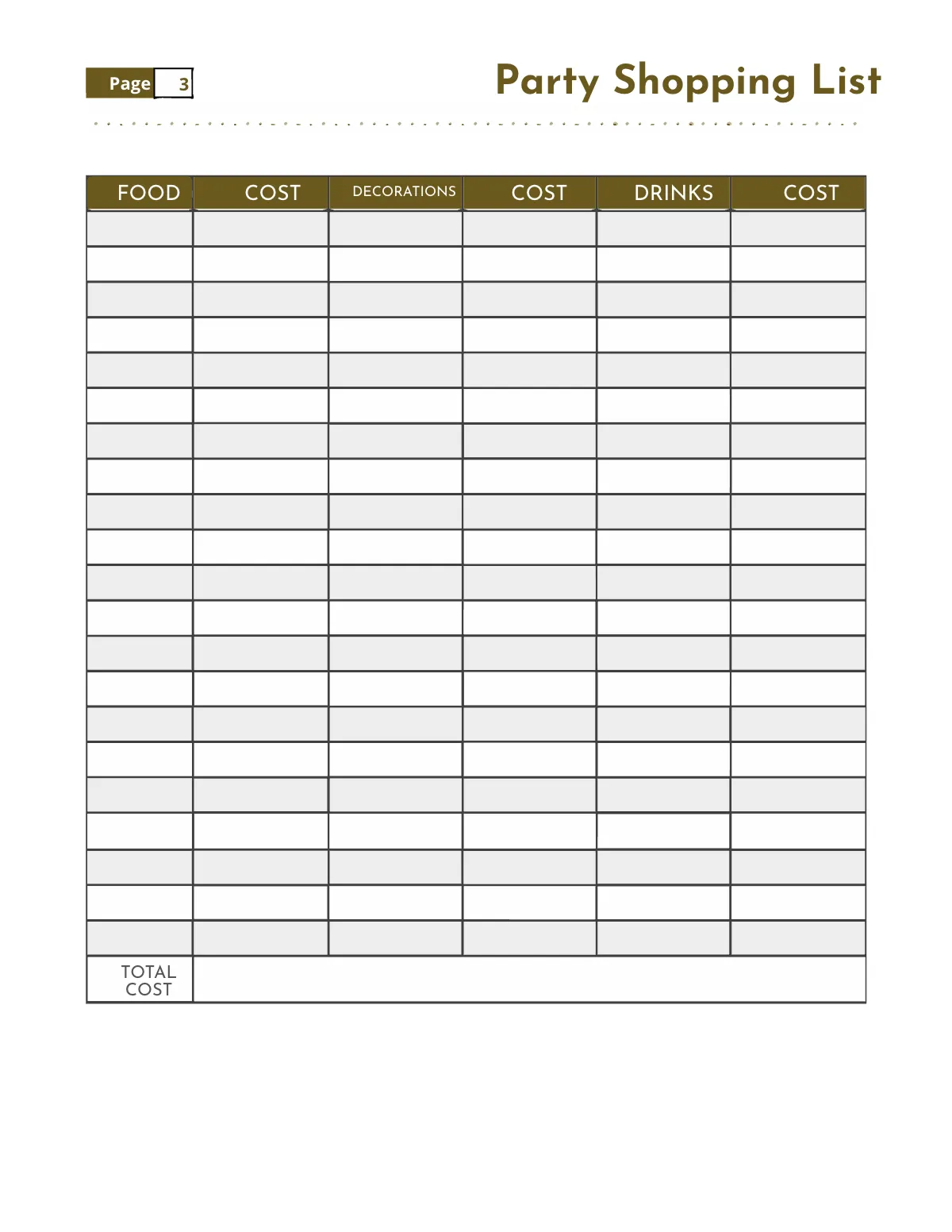 Free Classroom Party Planner Template to Edit Online
