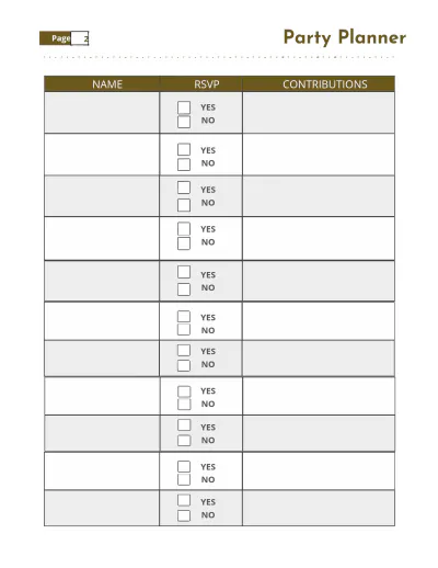 Free Classroom Party Planner Template to Edit Online