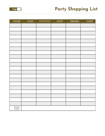 Free Classroom Party Planner Template to Edit Online