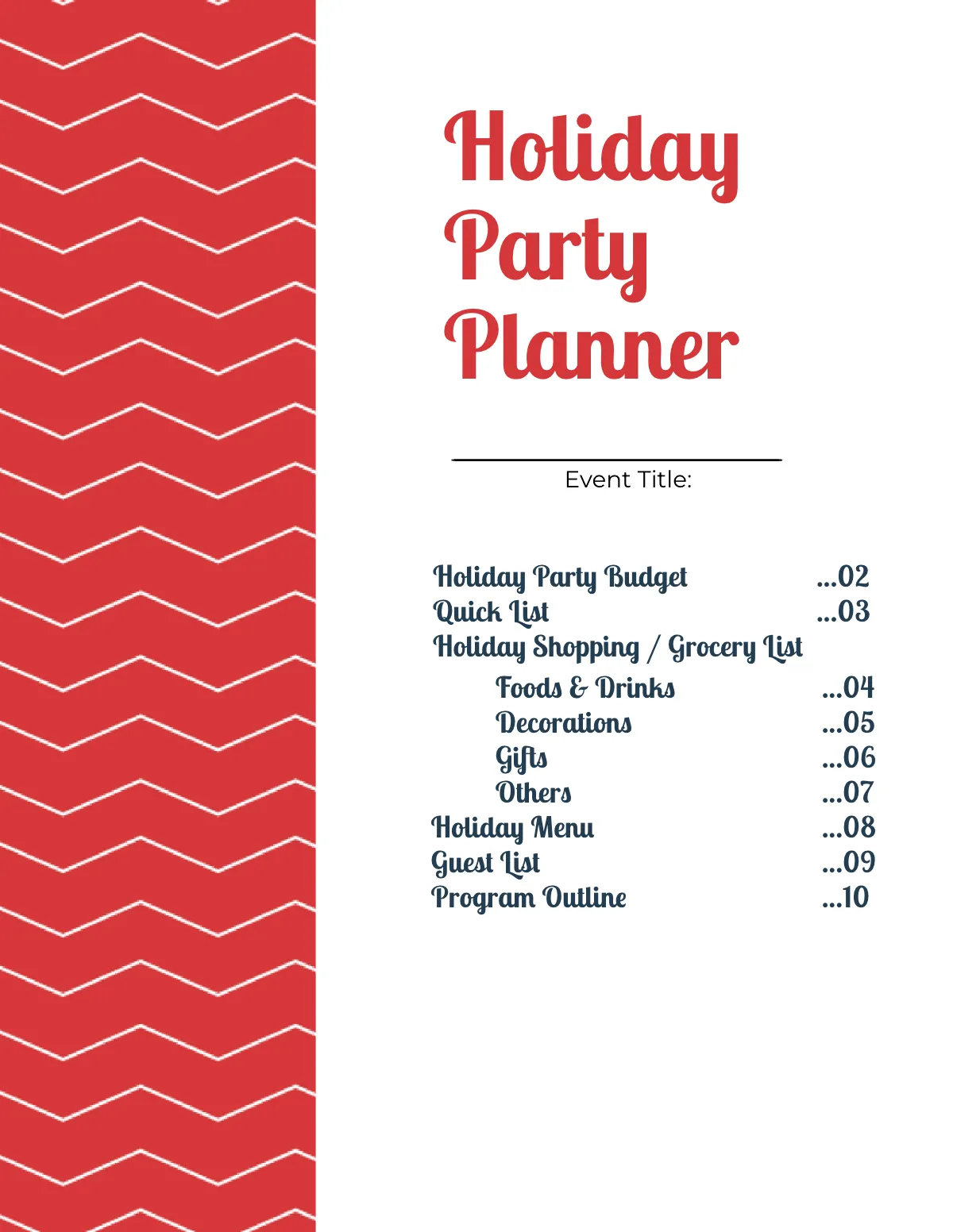 Free Holiday Party Planner Template to Edit Online