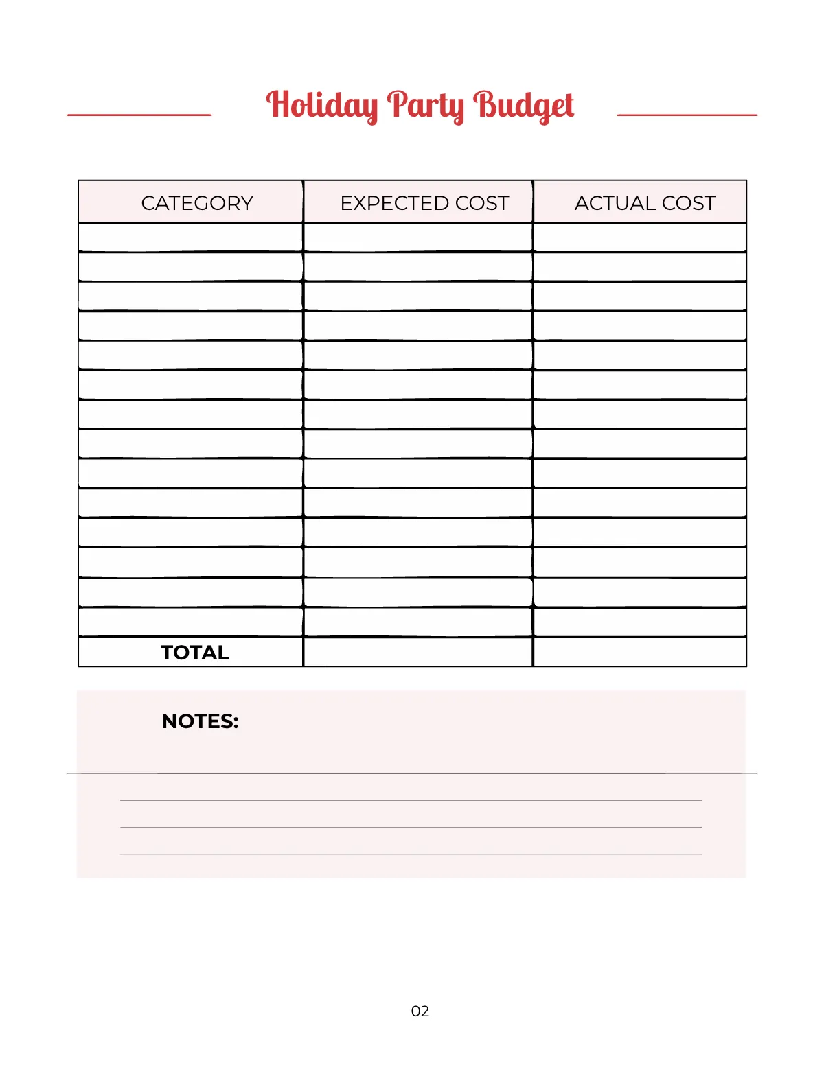 Free Holiday Party Planner Template to Edit Online