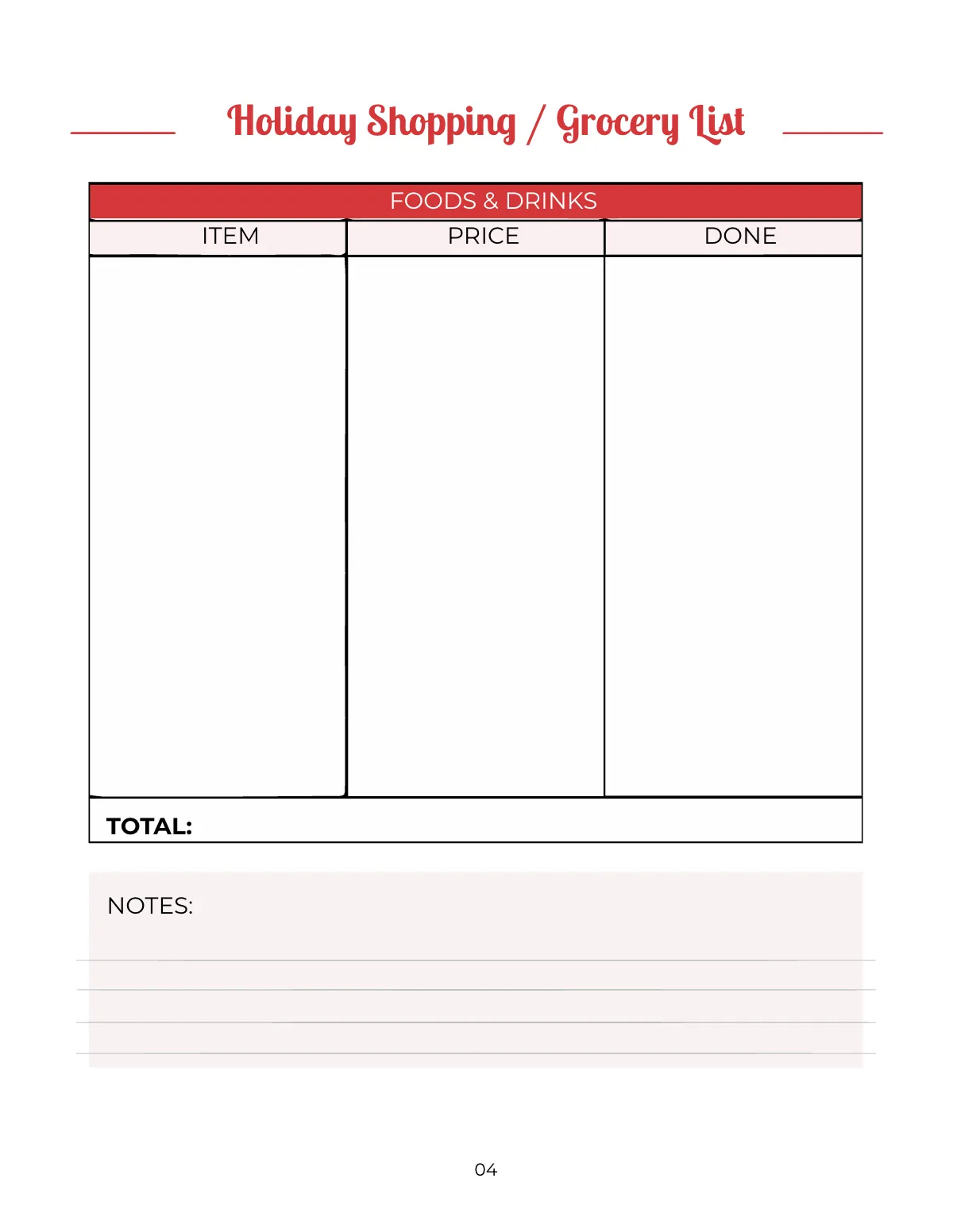 Free Holiday Party Planner Template to Edit Online