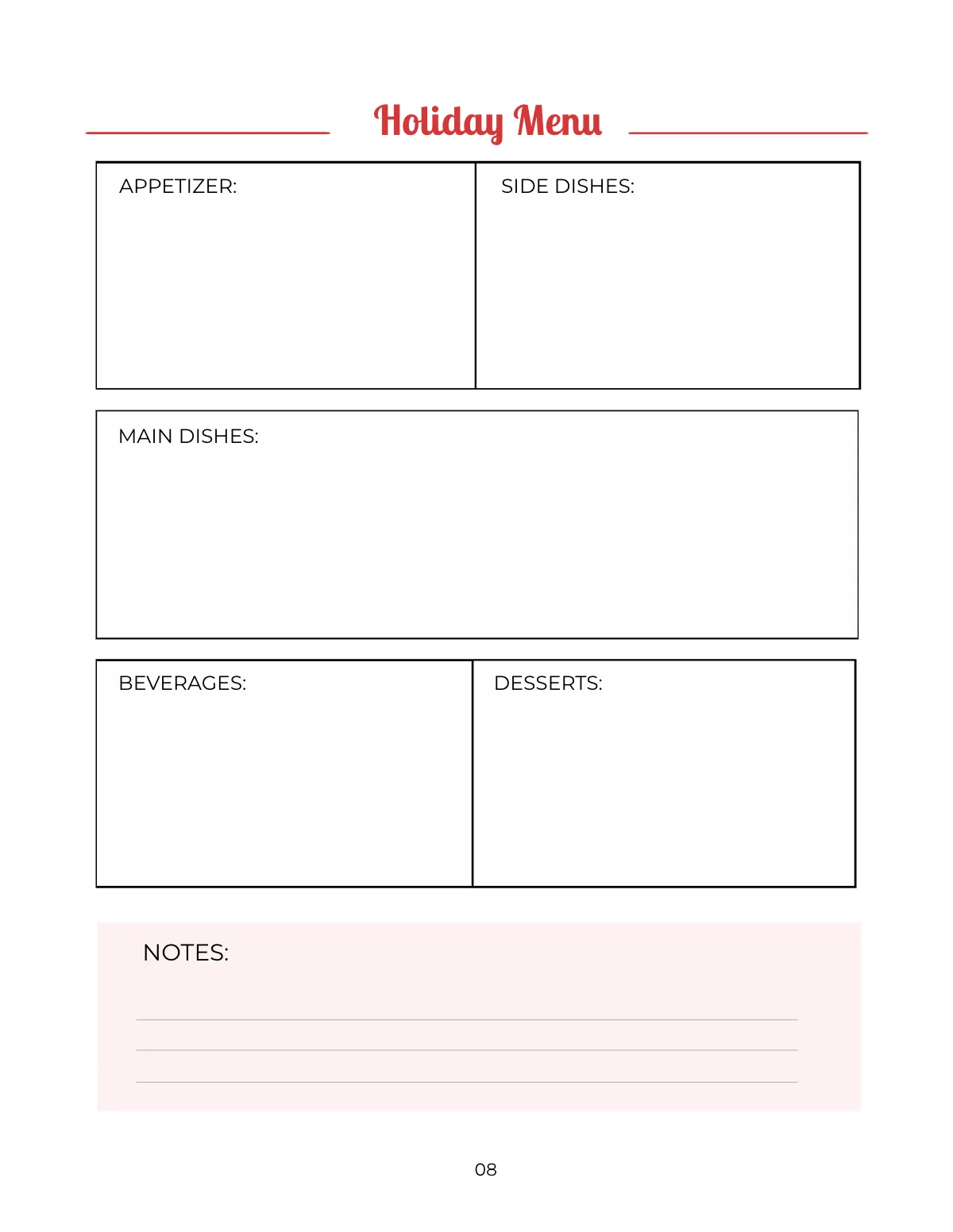 Free Holiday Party Planner Template to Edit Online