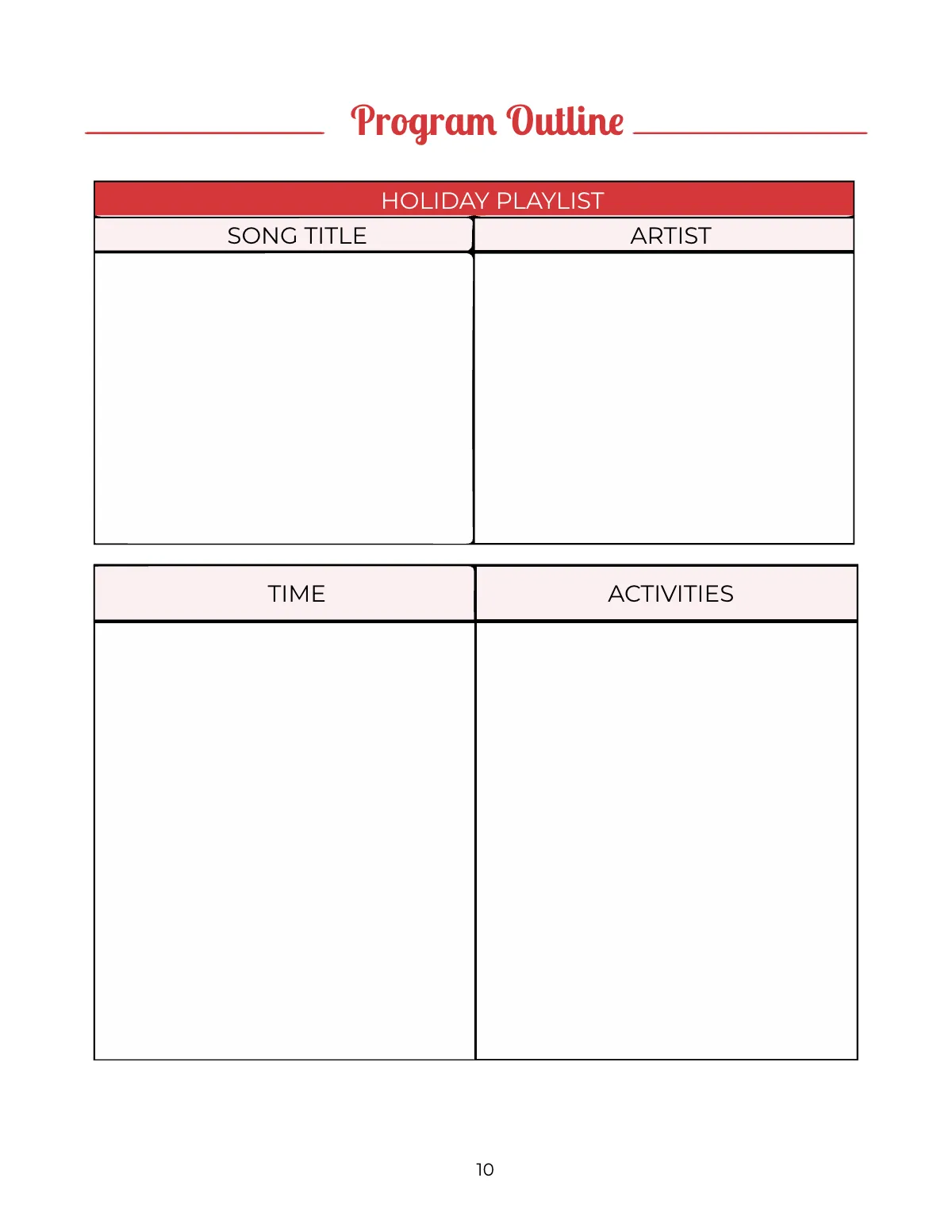 Free Holiday Party Planner Template to Edit Online