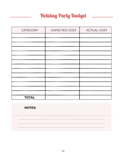 Free Holiday Party Planner Template to Edit Online