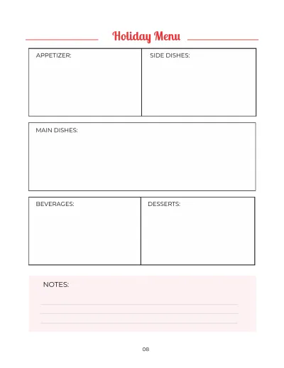 Free Holiday Party Planner Template to Edit Online