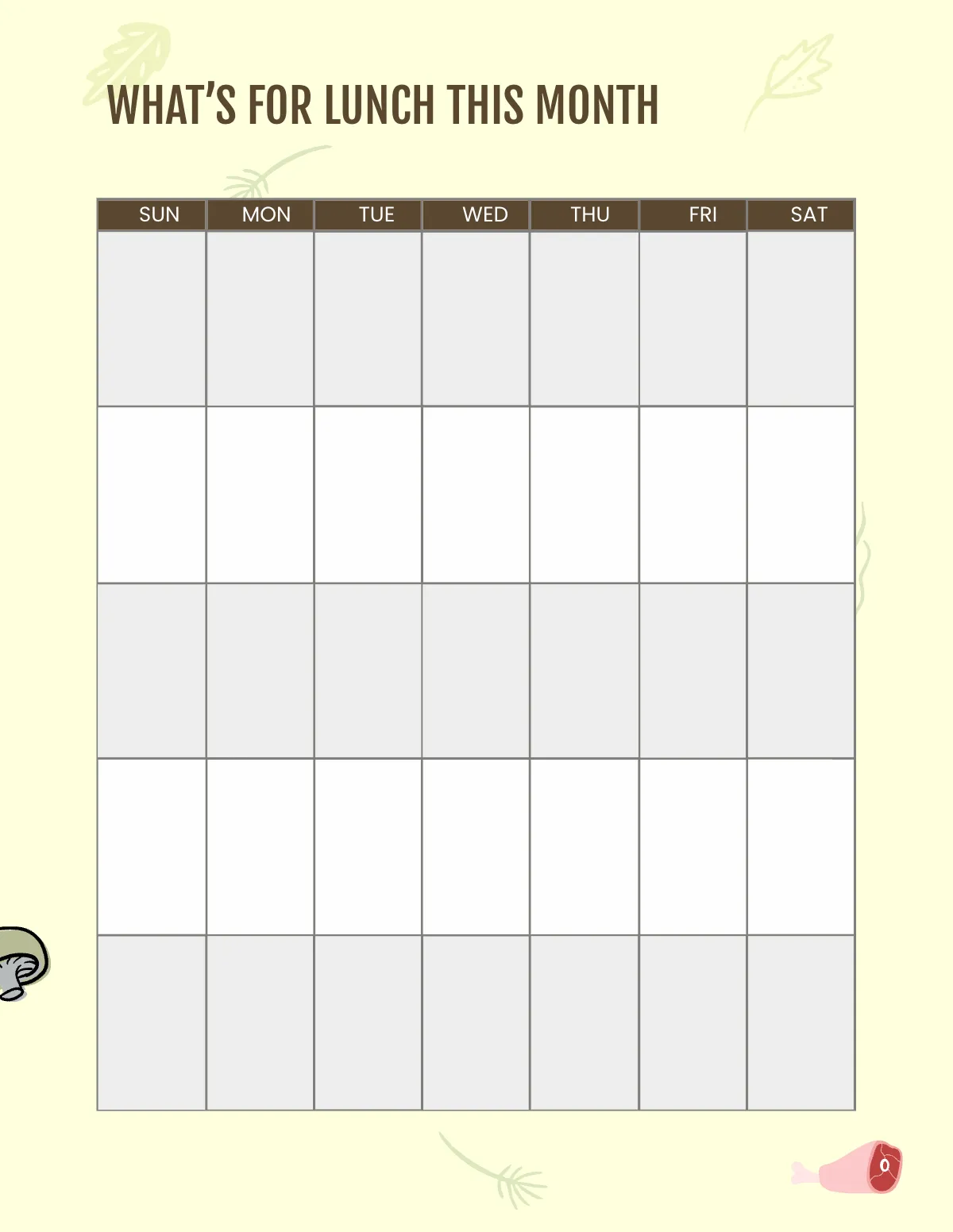 Free Lunch Meal Planner Template to Edit Online