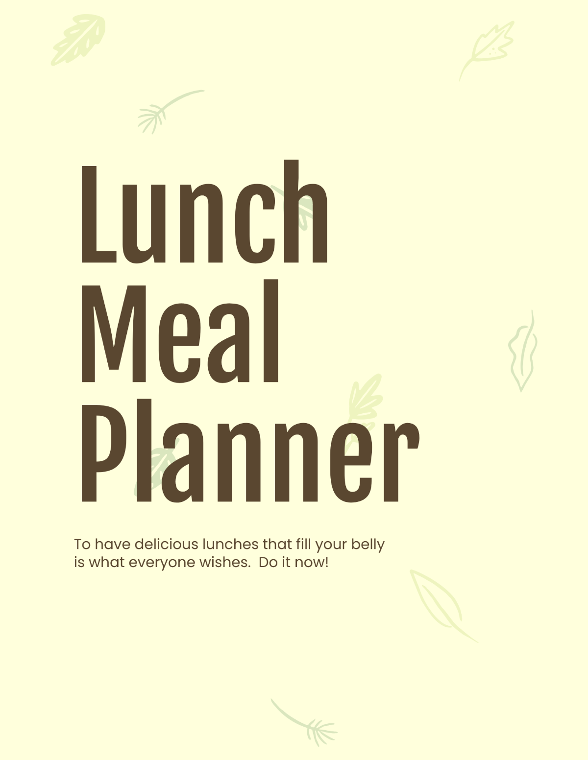 Lunch Meal Planner