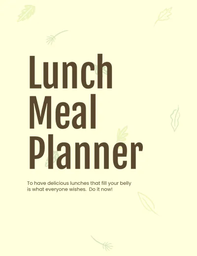 Free Lunch Meal Planner Template to Edit Online
