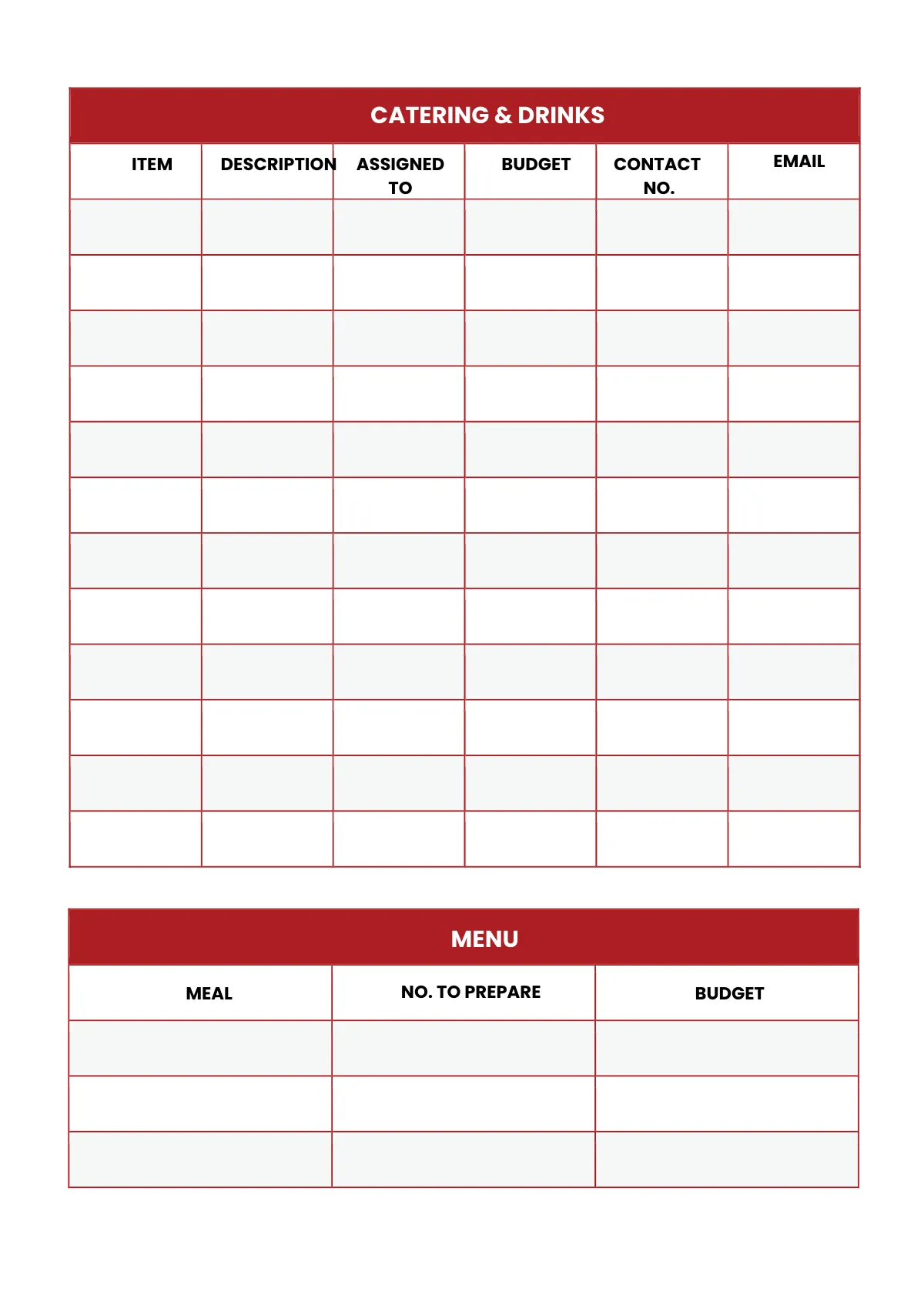 Free Simple Event Planner Template to Edit Online