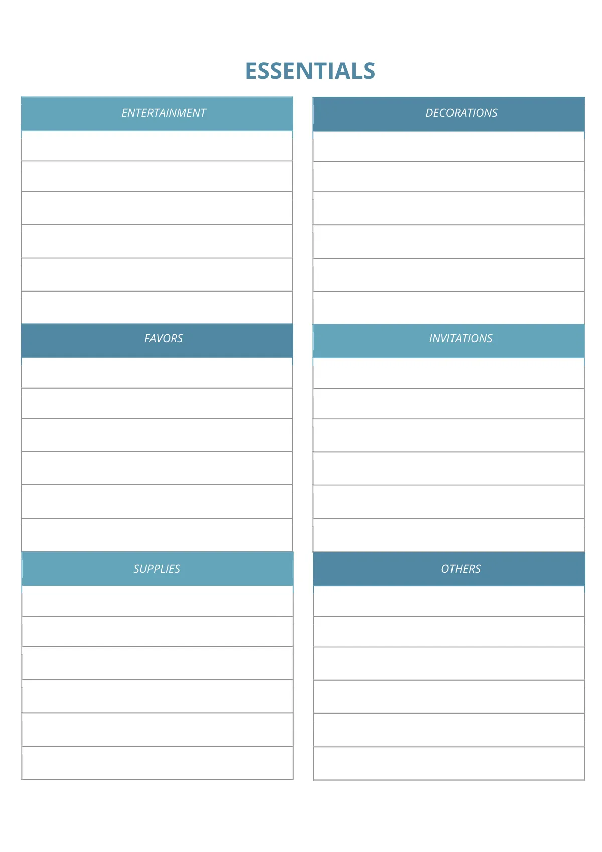 Free Blank Event Planner Template to Edit Online