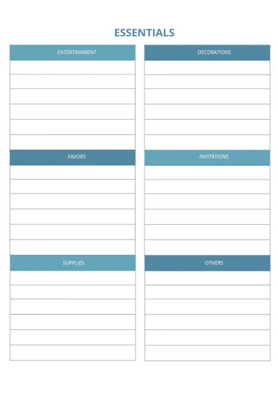 Free Blank Event Planner Template to Edit Online
