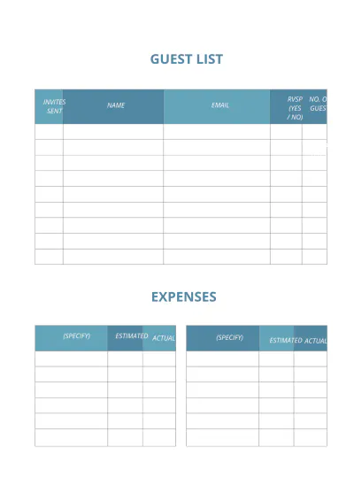 Free Blank Event Planner Template to Edit Online