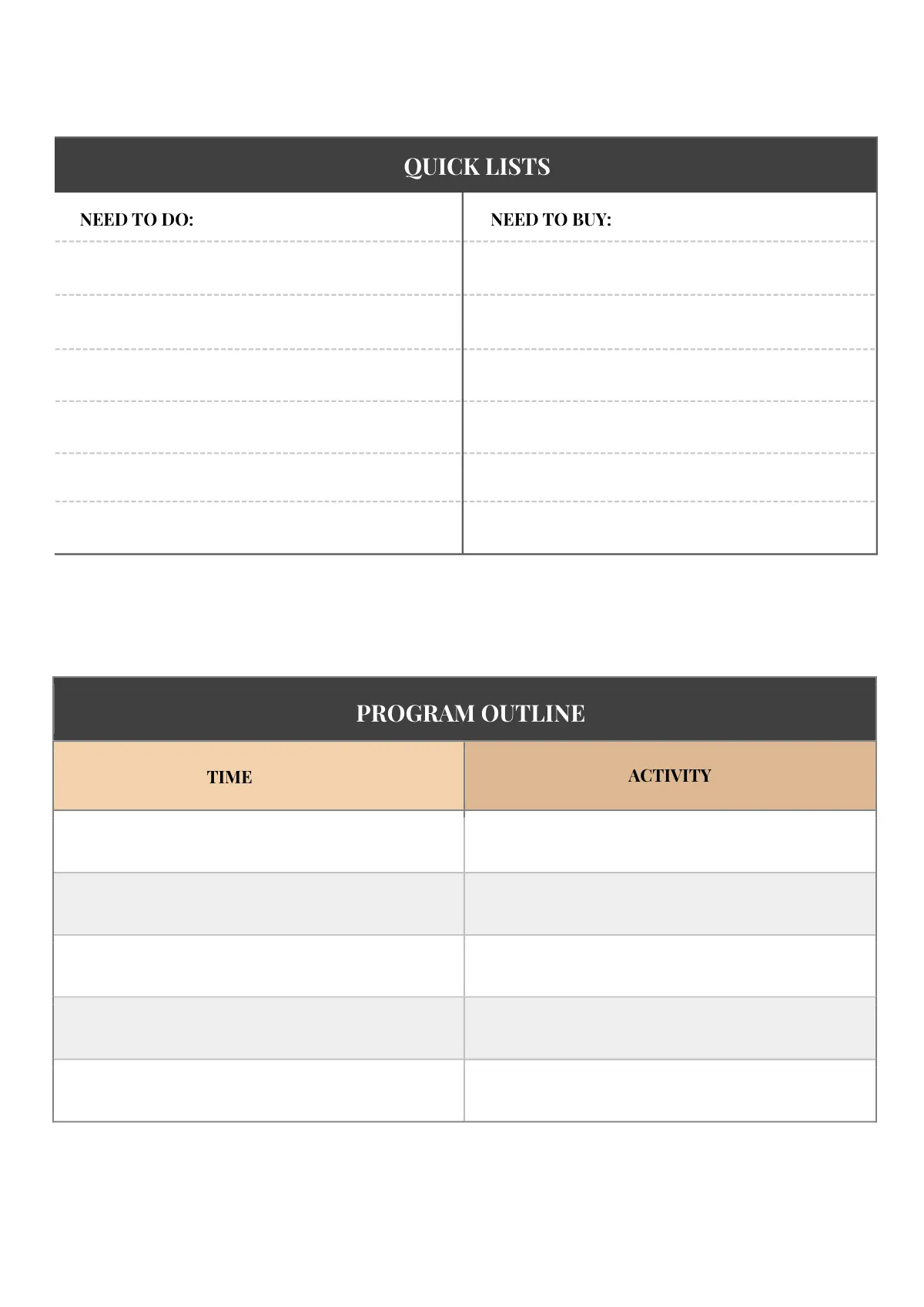 Free Gift Event Planner Template to Edit Online