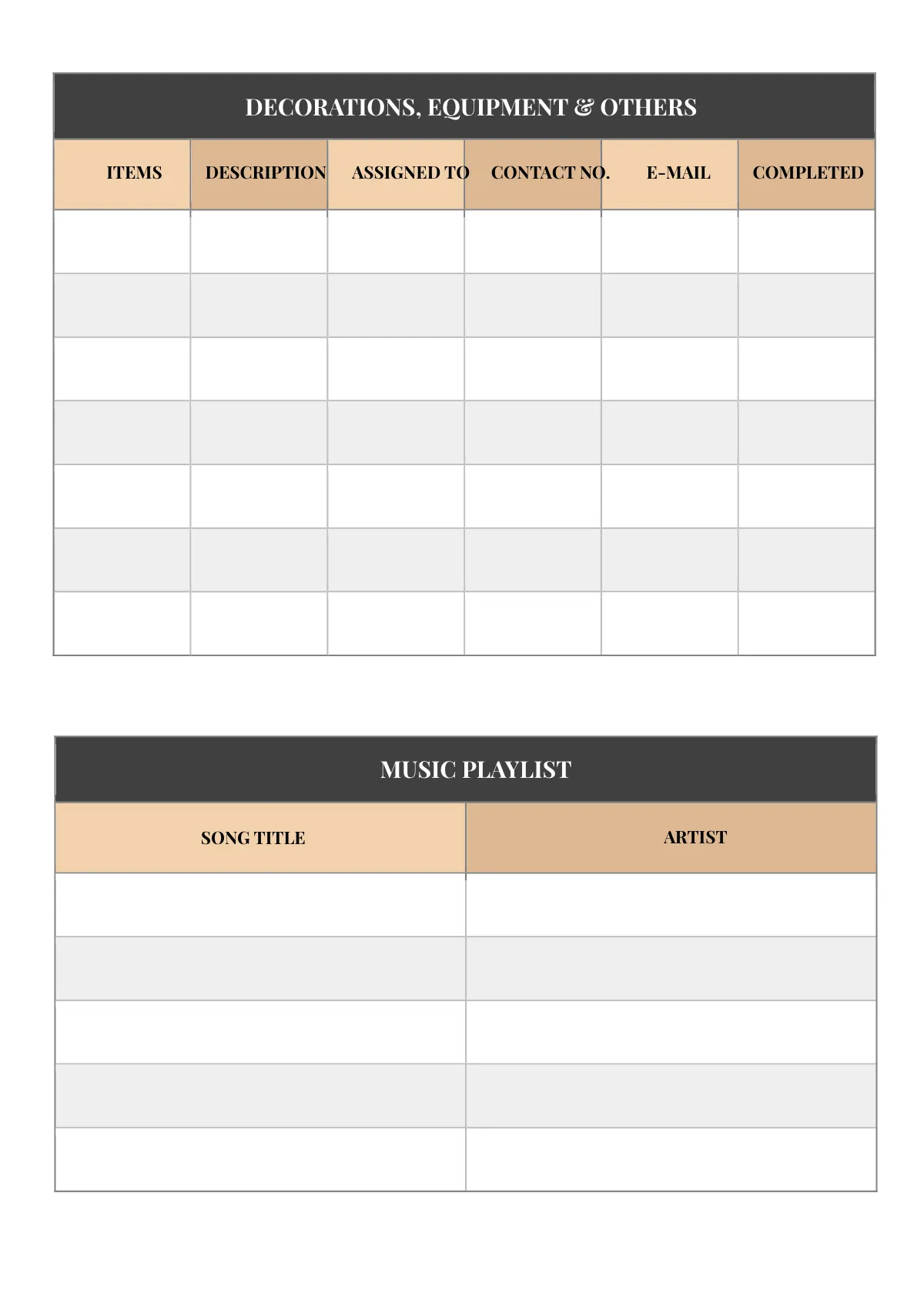 Free Gift Event Planner Template to Edit Online