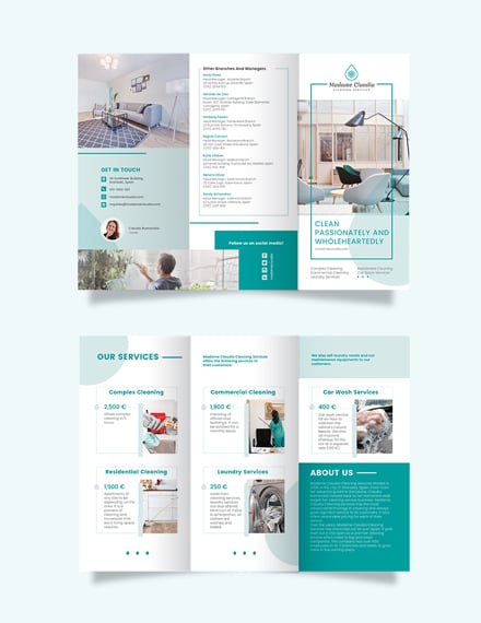 cleaning service company tri fold brochure