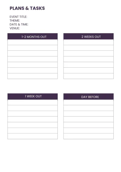 Free Event Party Planner Template to Edit Online