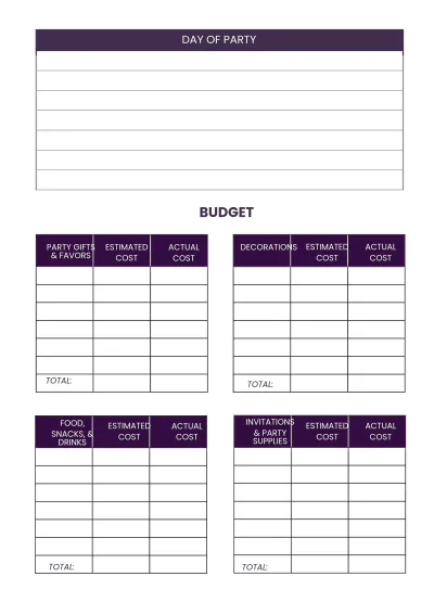Free Event Party Planner Template to Edit Online