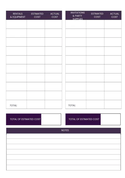 Free Event Party Planner Template to Edit Online